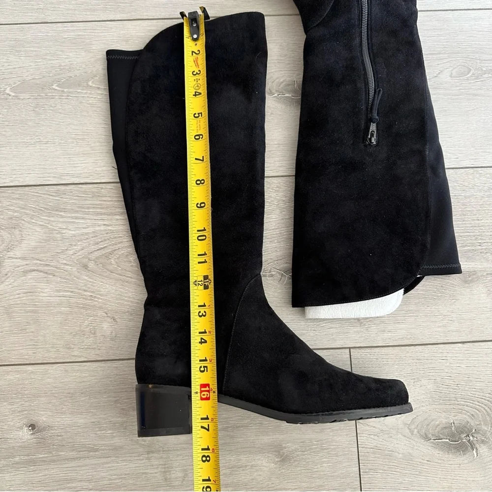 NIB Stuart Weitzman Black Suede Knee High Boots Women's 8 - Picture 6 of 12